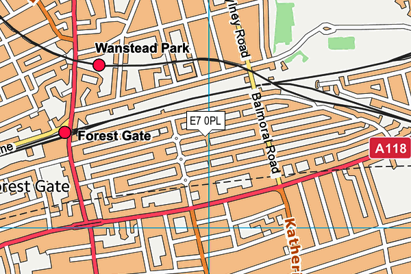 E7 0PL map - OS VectorMap District (Ordnance Survey)