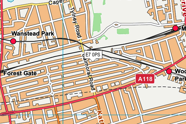 E7 0PS map - OS VectorMap District (Ordnance Survey)