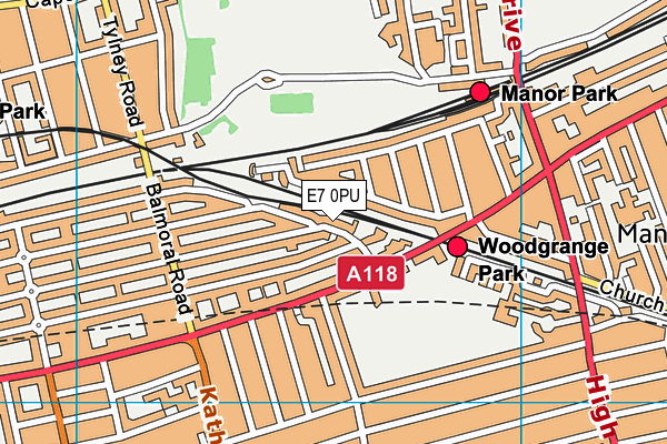 E7 0PU map - OS VectorMap District (Ordnance Survey)