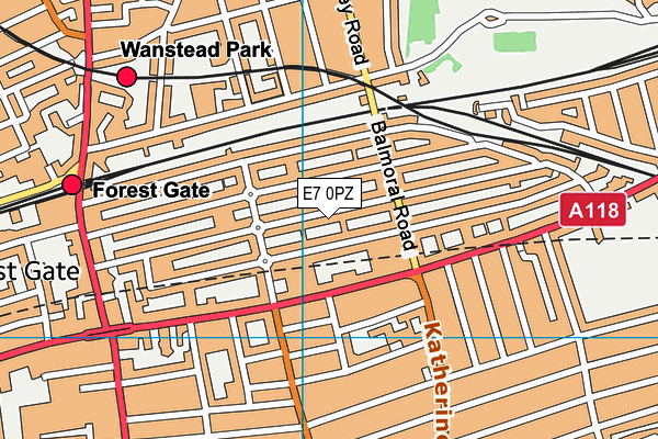 E7 0PZ map - OS VectorMap District (Ordnance Survey)