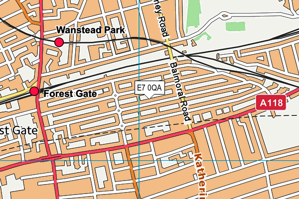 E7 0QA map - OS VectorMap District (Ordnance Survey)