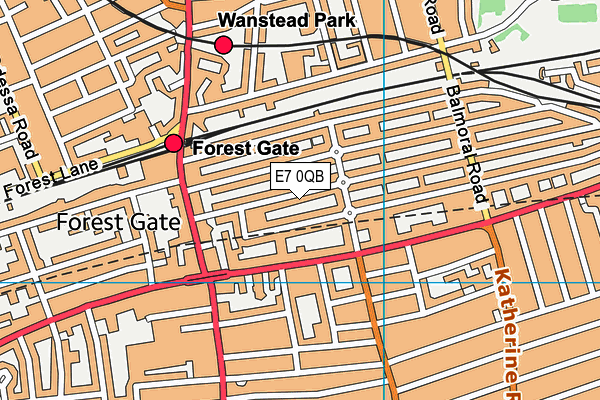 E7 0QB map - OS VectorMap District (Ordnance Survey)