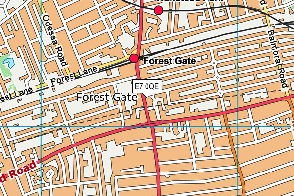 E7 0QE map - OS VectorMap District (Ordnance Survey)