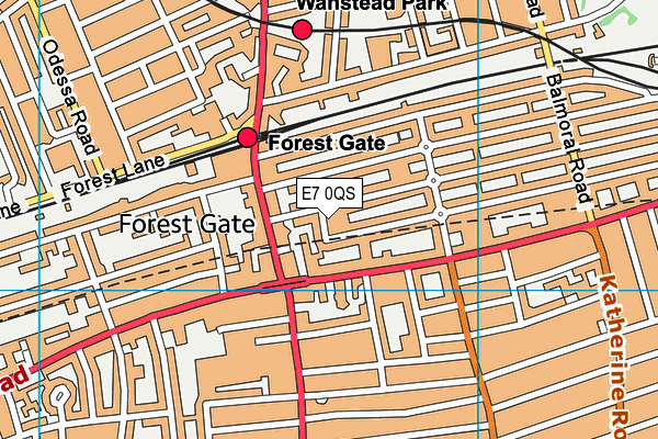 E7 0QS map - OS VectorMap District (Ordnance Survey)
