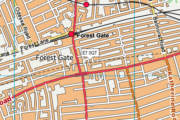E7 0QT map - OS VectorMap District (Ordnance Survey)