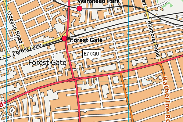 E7 0QU map - OS VectorMap District (Ordnance Survey)