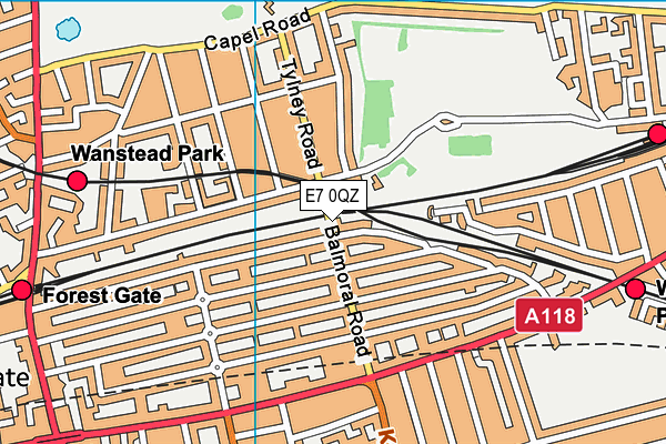 E7 0QZ map - OS VectorMap District (Ordnance Survey)