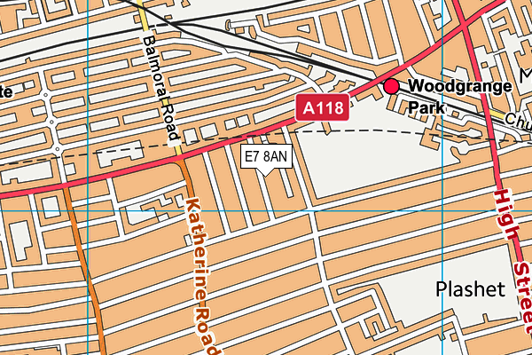 E7 8AN map - OS VectorMap District (Ordnance Survey)