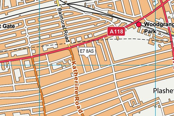 E7 8AS map - OS VectorMap District (Ordnance Survey)