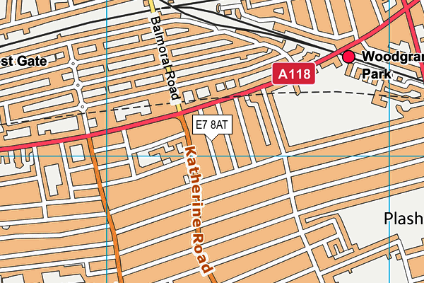 E7 8AT map - OS VectorMap District (Ordnance Survey)