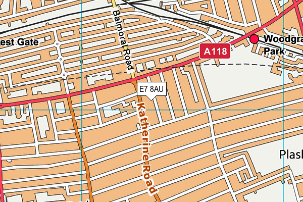 E7 8AU map - OS VectorMap District (Ordnance Survey)