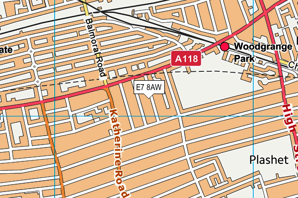 E7 8AW map - OS VectorMap District (Ordnance Survey)