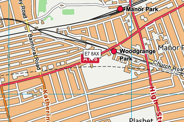 E7 8AX map - OS VectorMap District (Ordnance Survey)