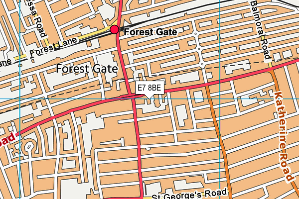 E7 8BE map - OS VectorMap District (Ordnance Survey)