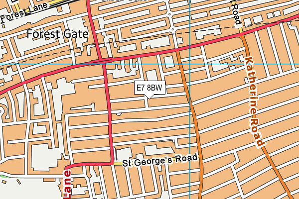 E7 8BW map - OS VectorMap District (Ordnance Survey)