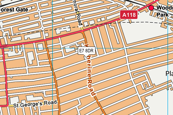 E7 8DR map - OS VectorMap District (Ordnance Survey)