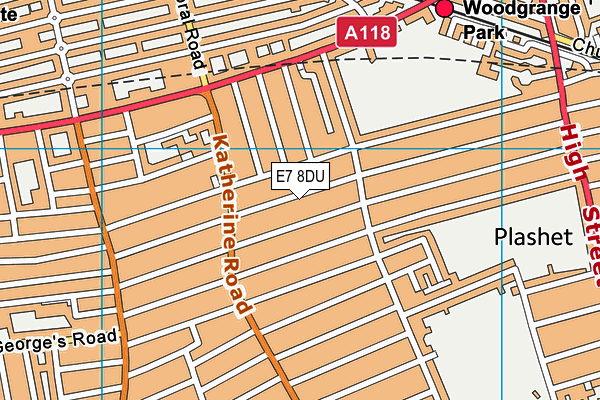 E7 8DU map - OS VectorMap District (Ordnance Survey)