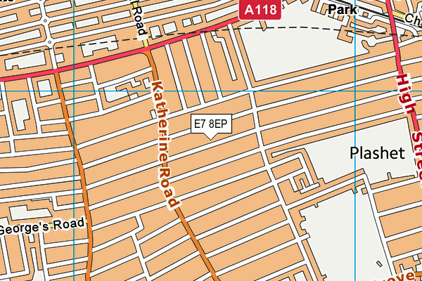 E7 8EP map - OS VectorMap District (Ordnance Survey)