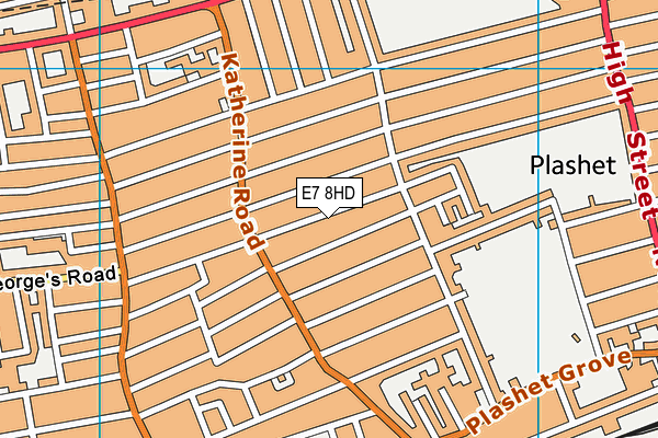 E7 8HD map - OS VectorMap District (Ordnance Survey)