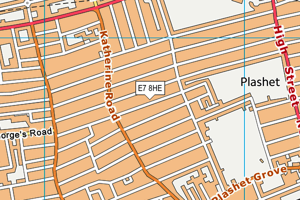 E7 8HE map - OS VectorMap District (Ordnance Survey)