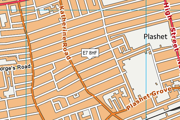 E7 8HF map - OS VectorMap District (Ordnance Survey)