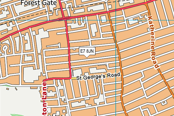 E7 8JN map - OS VectorMap District (Ordnance Survey)