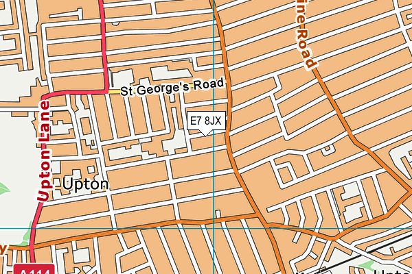 E7 8JX map - OS VectorMap District (Ordnance Survey)