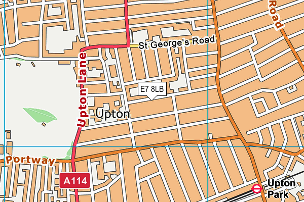 E7 8LB map - OS VectorMap District (Ordnance Survey)