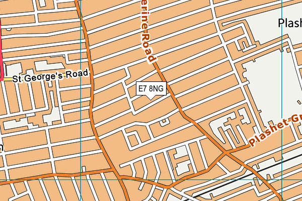 E7 8NG map - OS VectorMap District (Ordnance Survey)