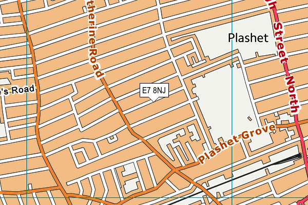 E7 8NJ map - OS VectorMap District (Ordnance Survey)