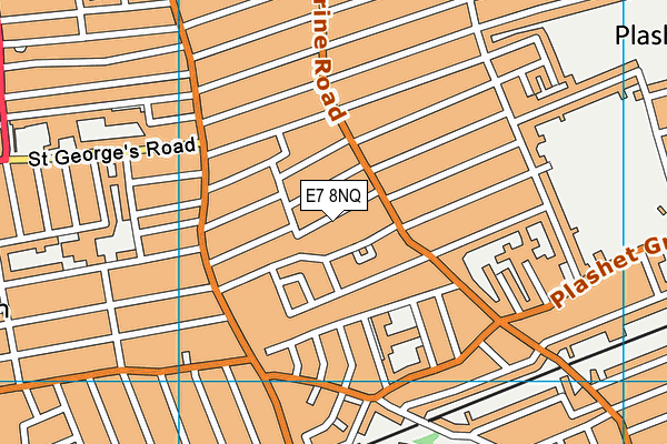 E7 8NQ map - OS VectorMap District (Ordnance Survey)