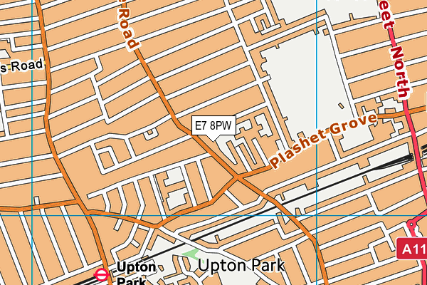 E7 8PW map - OS VectorMap District (Ordnance Survey)