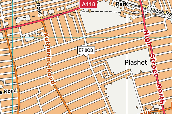 E7 8QB map - OS VectorMap District (Ordnance Survey)