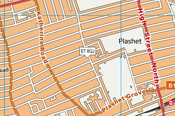 E7 8QJ map - OS VectorMap District (Ordnance Survey)