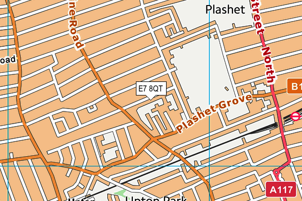 E7 8QT map - OS VectorMap District (Ordnance Survey)