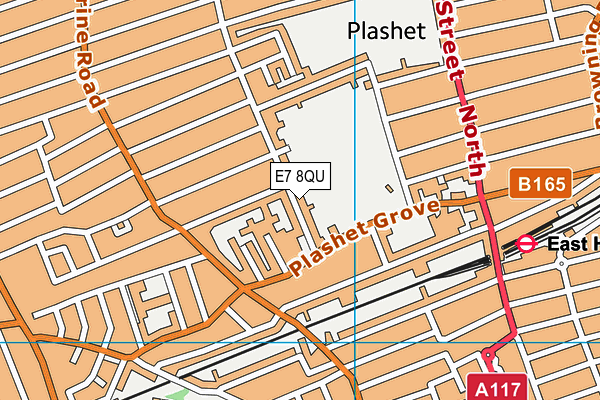 E7 8QU map - OS VectorMap District (Ordnance Survey)