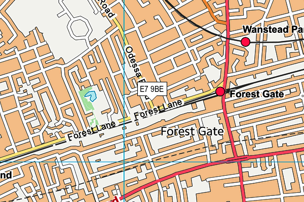 E7 9BE map - OS VectorMap District (Ordnance Survey)