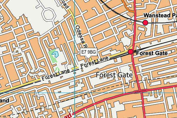 E7 9BG map - OS VectorMap District (Ordnance Survey)