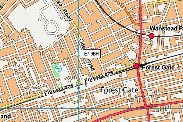 E7 9BH map - OS VectorMap District (Ordnance Survey)