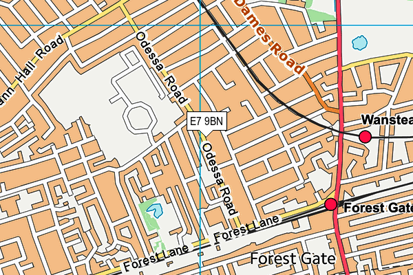 E7 9BN map - OS VectorMap District (Ordnance Survey)