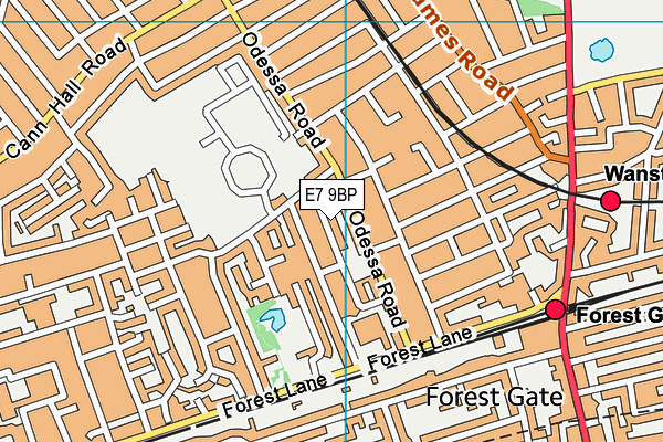 E7 9BP map - OS VectorMap District (Ordnance Survey)