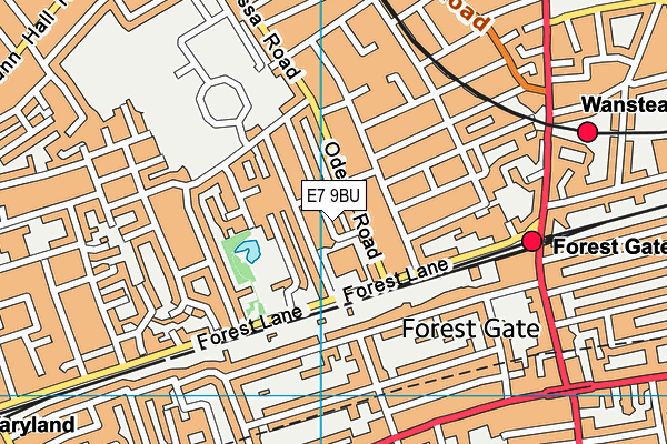 E7 9BU map - OS VectorMap District (Ordnance Survey)