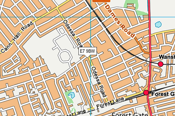 E7 9BW map - OS VectorMap District (Ordnance Survey)