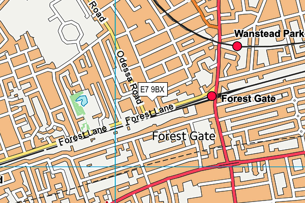 E7 9BX map - OS VectorMap District (Ordnance Survey)