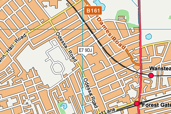 E7 9DJ map - OS VectorMap District (Ordnance Survey)