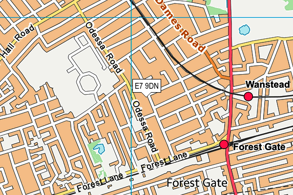 E7 9DN map - OS VectorMap District (Ordnance Survey)