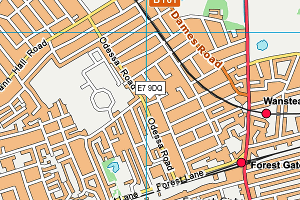 E7 9DQ map - OS VectorMap District (Ordnance Survey)