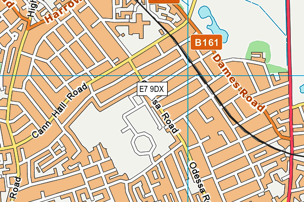 E7 9DX map - OS VectorMap District (Ordnance Survey)