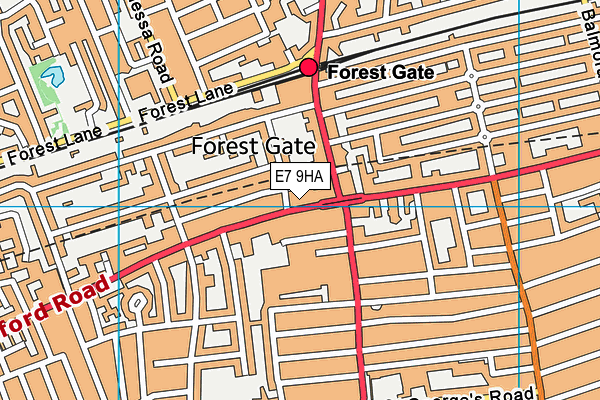 E7 9HA map - OS VectorMap District (Ordnance Survey)