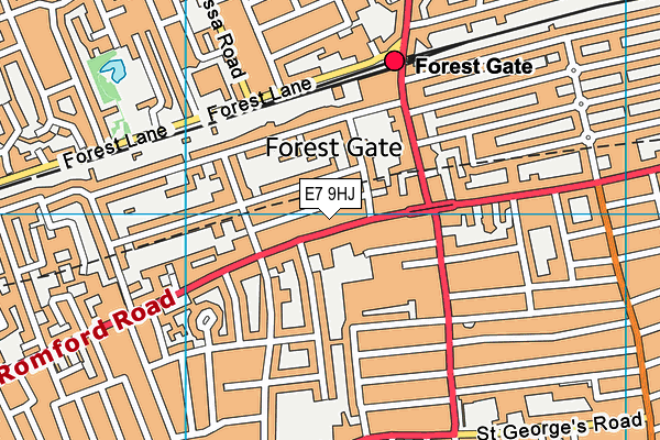 E7 9HJ map - OS VectorMap District (Ordnance Survey)